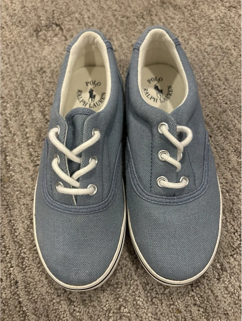 Polo Ralph Lauren Childrens Sneakers Size 13 Chambray Blue Canvas Lace Up